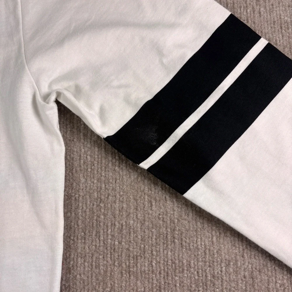 The North Face White Black Colleigiate Long Sleeve Shirt Men's Sz Large NWT Flaw